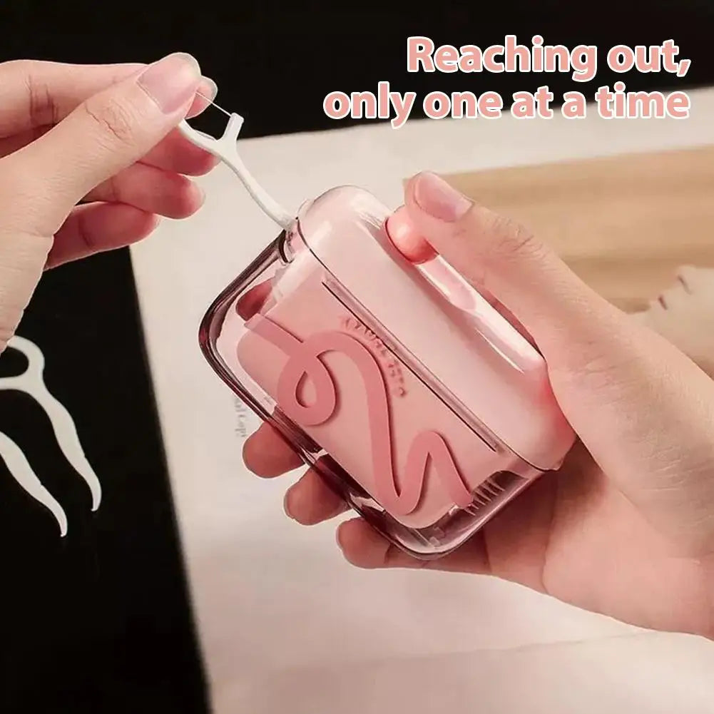 Dental Floss Pick Dispenser Dental Floss Storage Box Pop UP Design Floss Dispenser Refillable Toothpick Teeth Cleaning Tool for Peaceful Pleasures Health and Wellness