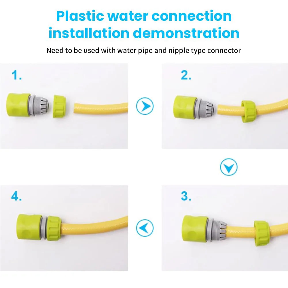 10PCS Garden 1/2 inch 16mm Connectors Extend Repair Fitting Watering Tool Gardening Tap Water Pipe Quick Connect Adapter Hose Peaceful Pleasures Health and Wellness