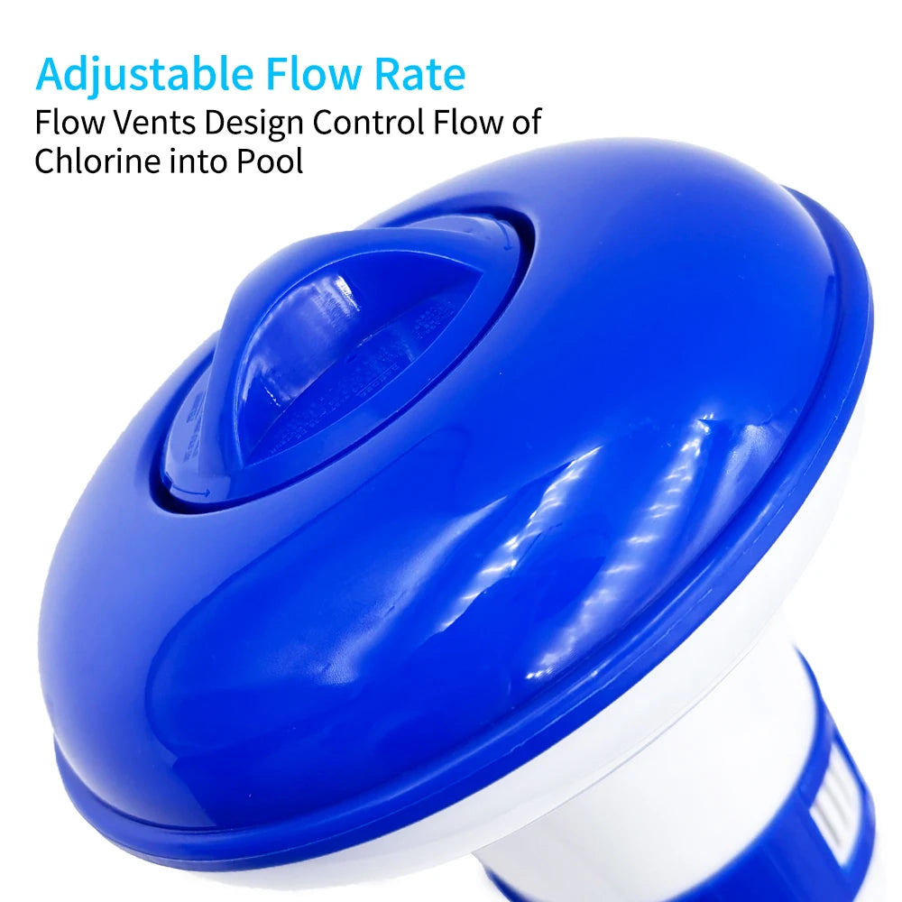 Floating Swimming Pool Chemical Floater Chlorine Bromine Tablets Floating Dispenser Applicator Swimming Spa Hot Tub Supplies Peaceful Pleasures Health and Wellness