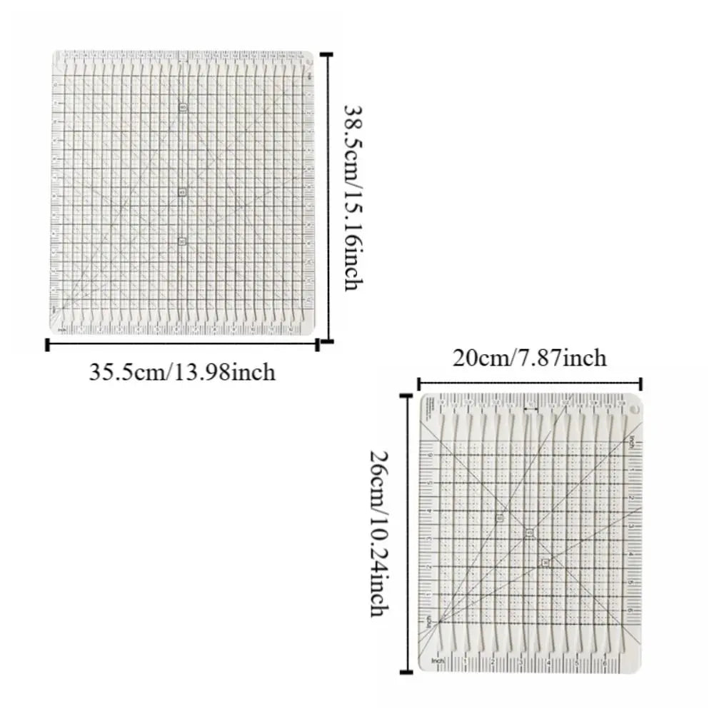 5-in-1 Clear Acrylic Quilting Ruler | Slotted Fabric Template