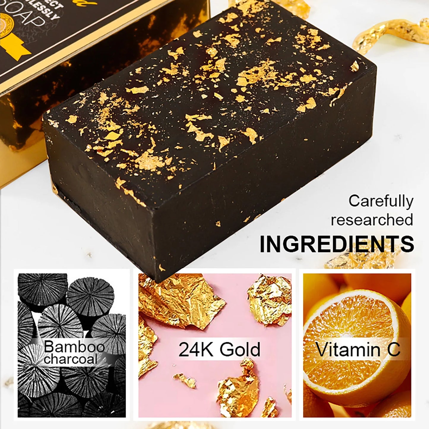 AILKE 24K Gold Foil Brightening Soap | Even Skin Tone 200g
