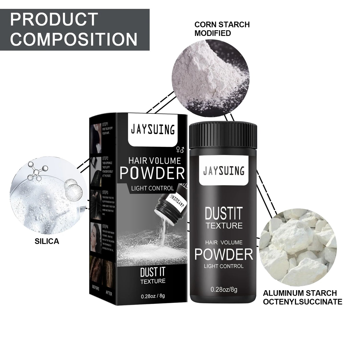 Jaysuing Hair Volumizing Texturizing Powder – Matte Finish