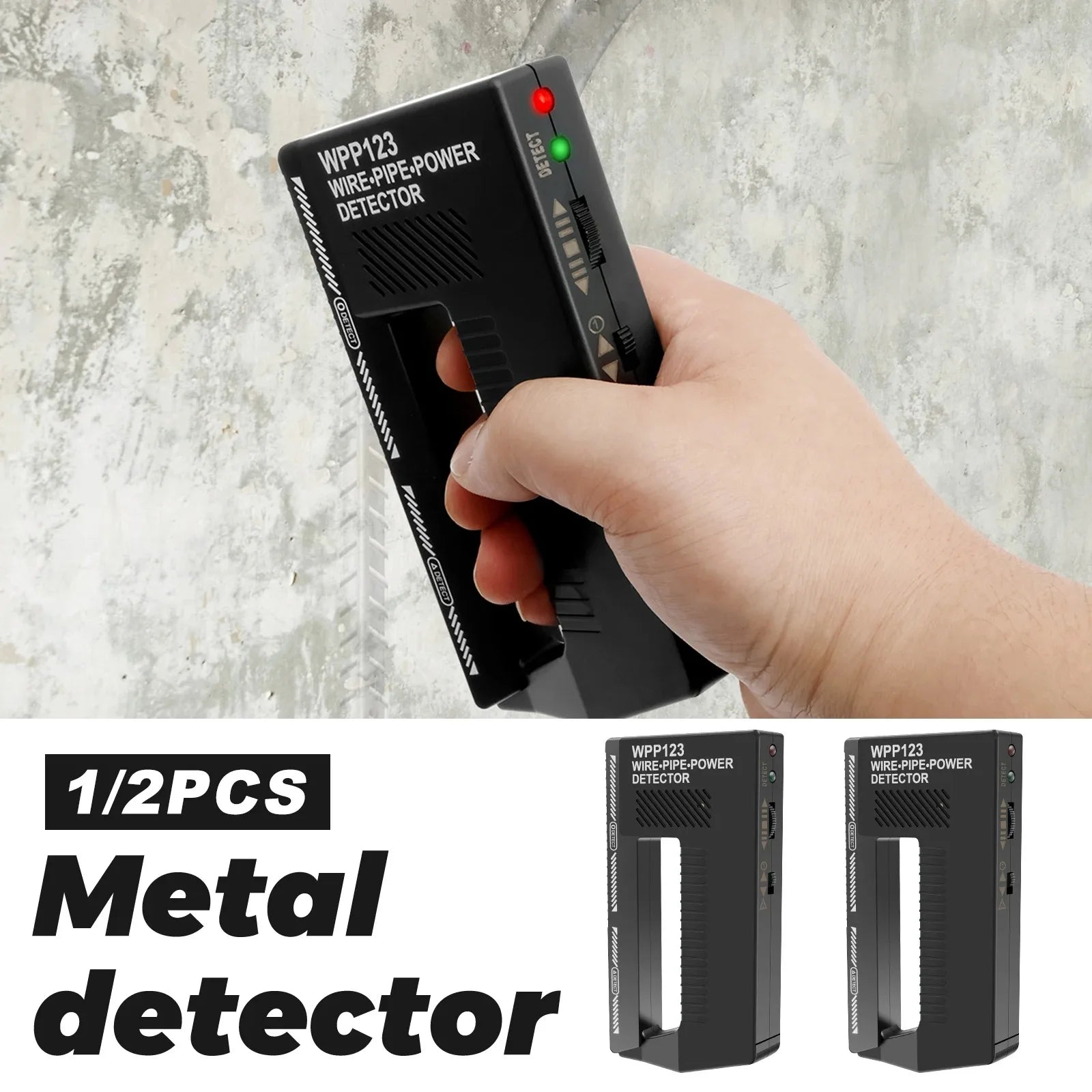 Handheld High Sensitivity Metal Detector Wall Scanner AC Wire Finder Pointer Alert Visual Alarm for Construction Electrician Peaceful Pleasures Health and Wellness