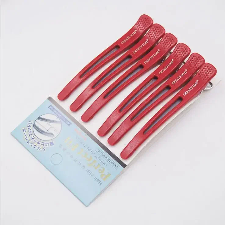 18pcs Black Holding Hair Styling Clip Flat Duck Mouth Hair Clips Pro Salon Hairdressing Cutting Hairpin Accessorie DIY Home Peaceful Pleasures Health and Wellness RED