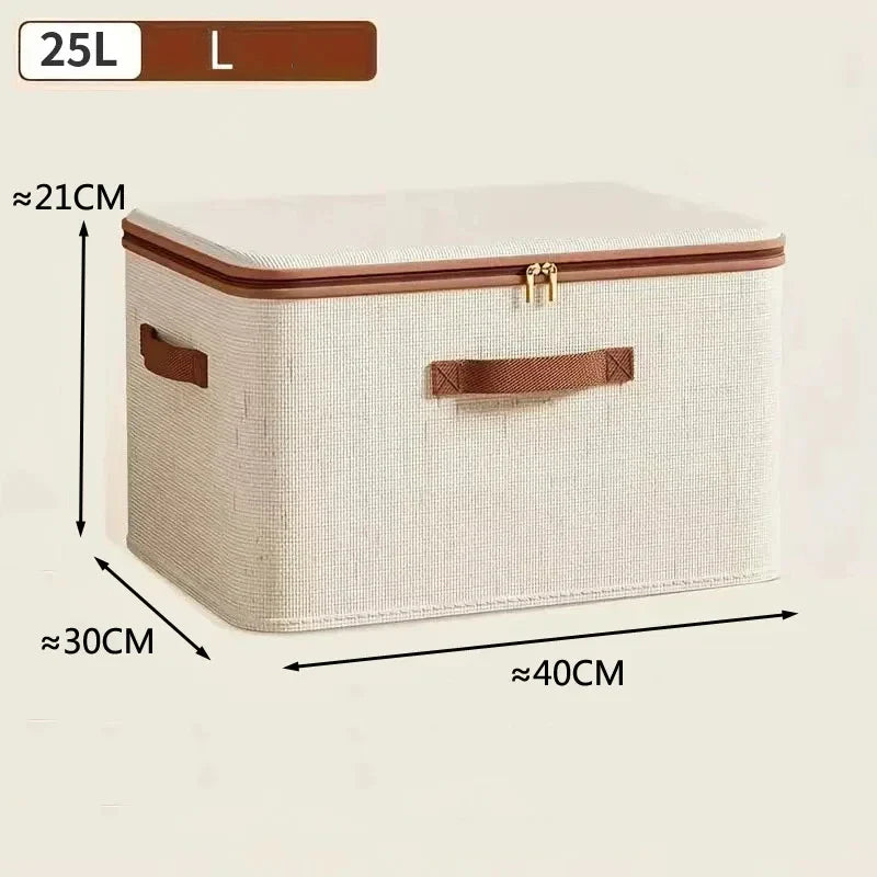 Large Foldable Zippered Storage Box with Lid | Clothing & Home