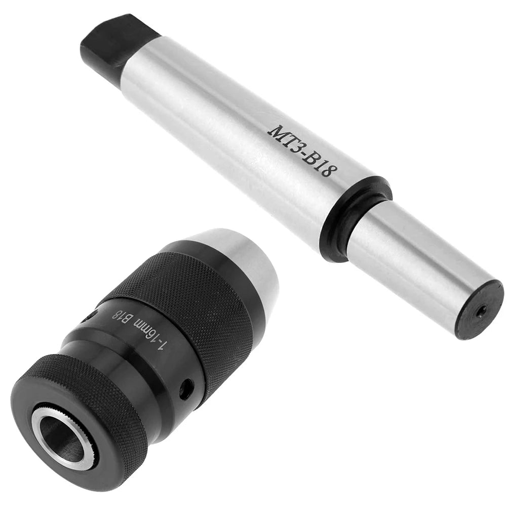 Keyless Lathe Drill Chuck Drill Chuck 1-16mm Capacity 45# Steel Self Tighten Keyless Lathe Drill Chuck with MT3-B18 Taper Arbor Peaceful Pleasures Health and Wellness A