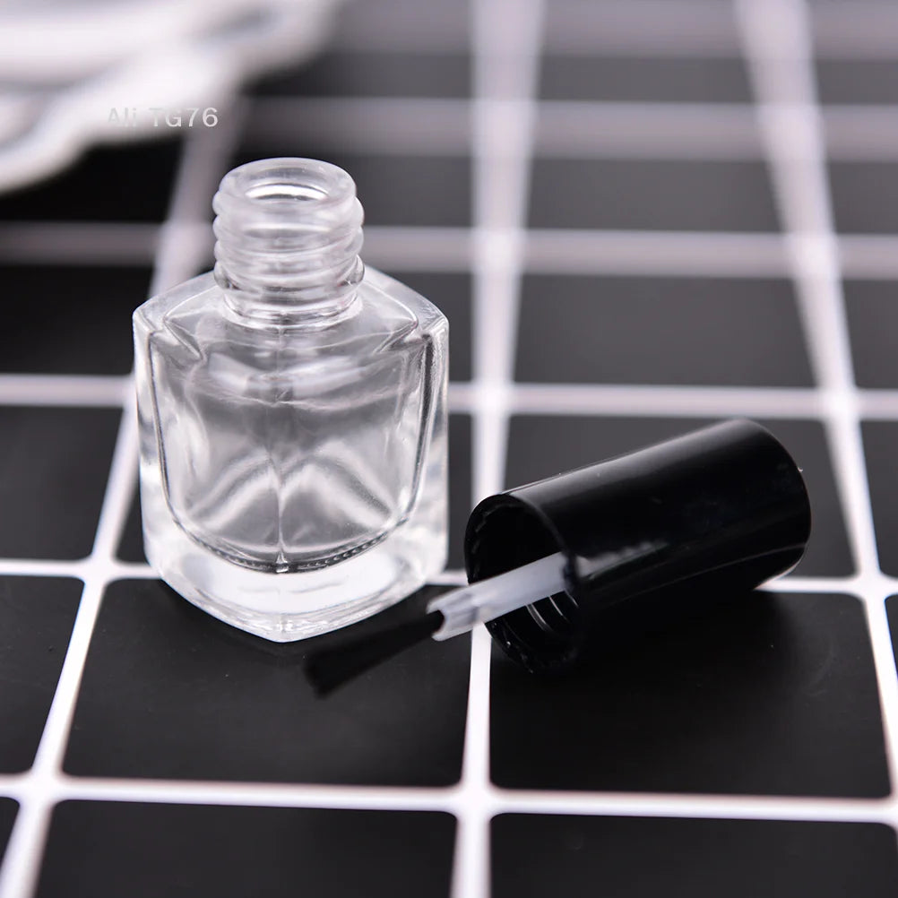 5ml Clear Glass Empty Nail Polish Bottle with Lid & Brush