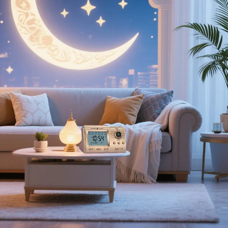 Azan Prayer Alarm Clock LED | 1500 Cities Calendar & Temp