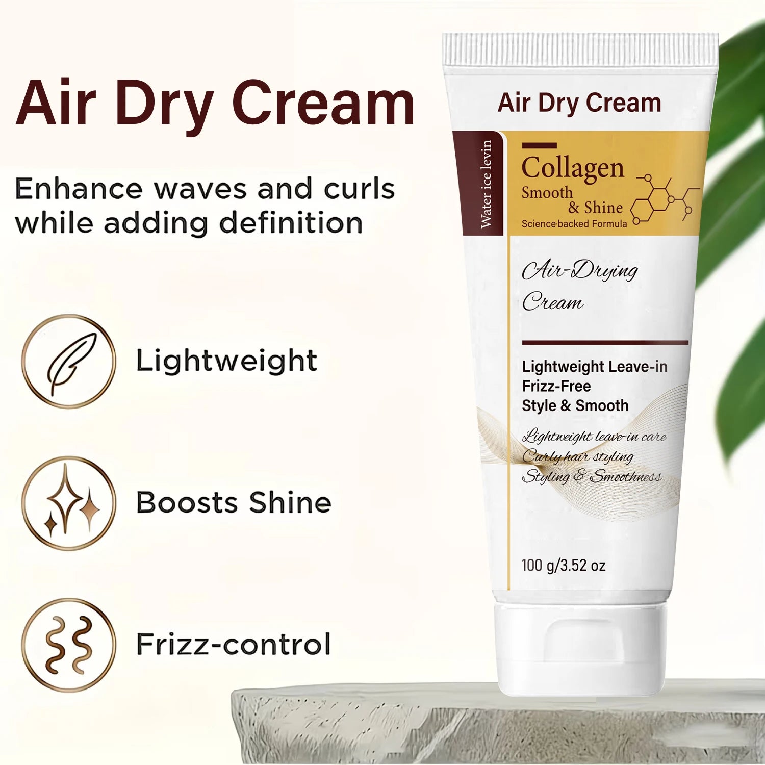 Collagen Leave-In Hair Cream | Frizz-Free Air Dry Styling Leave-In Hair Cream Peaceful Pleasures Health and Wellness