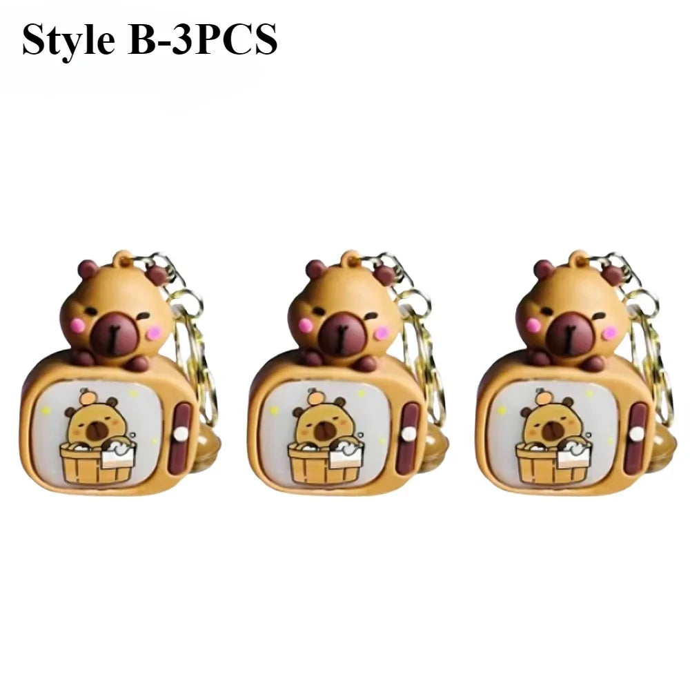Light-Up Capybara Keychain | Silicone Glow Bag Charm Gift