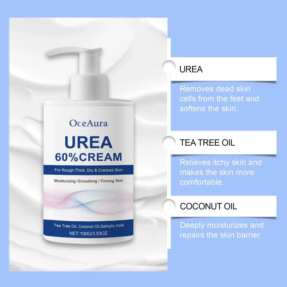 1/2pcs Urea 60% Cream Uric Acid Foot Cream for Heel Repair, Dry and Cracked Heel Treatment, Removes Dead Skin Peaceful Pleasures Health and Wellness