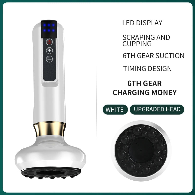 Smart Body Massage Suction Vacuum Cupping Device 6/12 Levels Anti Cellulite Heating Cans Back Guasha Scarping Chinese Meridian Peaceful Pleasures Health and Wellness 6 Gears NO Heat 1