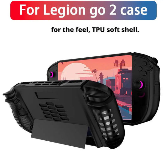 For Lenovo Legion Go 2 Soft Silicone Protective Case Accessory Set Glass Screen Protector Shockproof And Scratch-Resistant Cover Peaceful Pleasures Health and Wellness