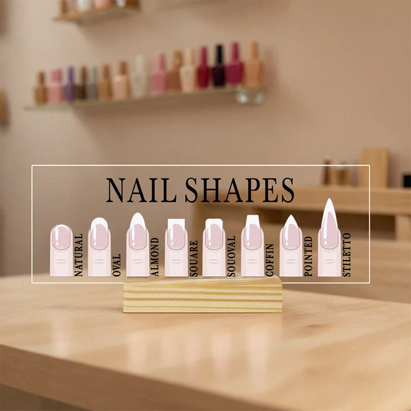 Nail Shape Guide Acrylic Display Board | 10 Fingertip Models