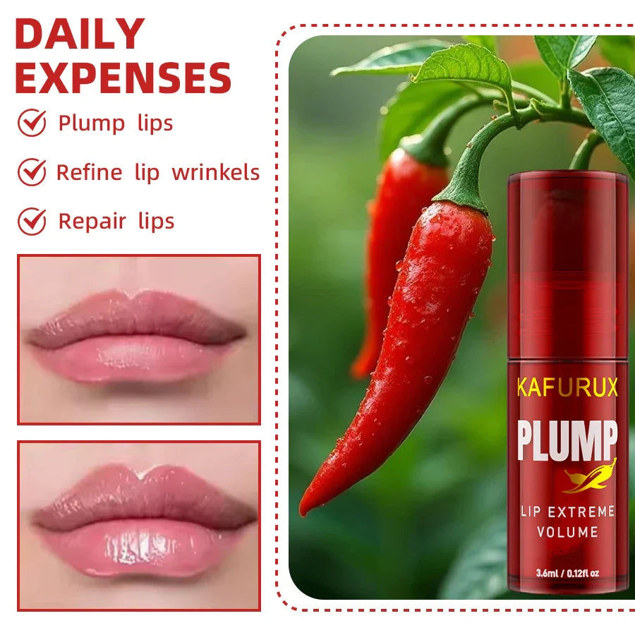 KAFURUX Lip Plumping Oil Gloss – Volumising Serum 3.6ml