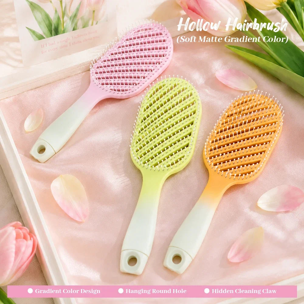 Hollow Out Detangling Hair Brush – Scalp Massage Comb Dry & Wet