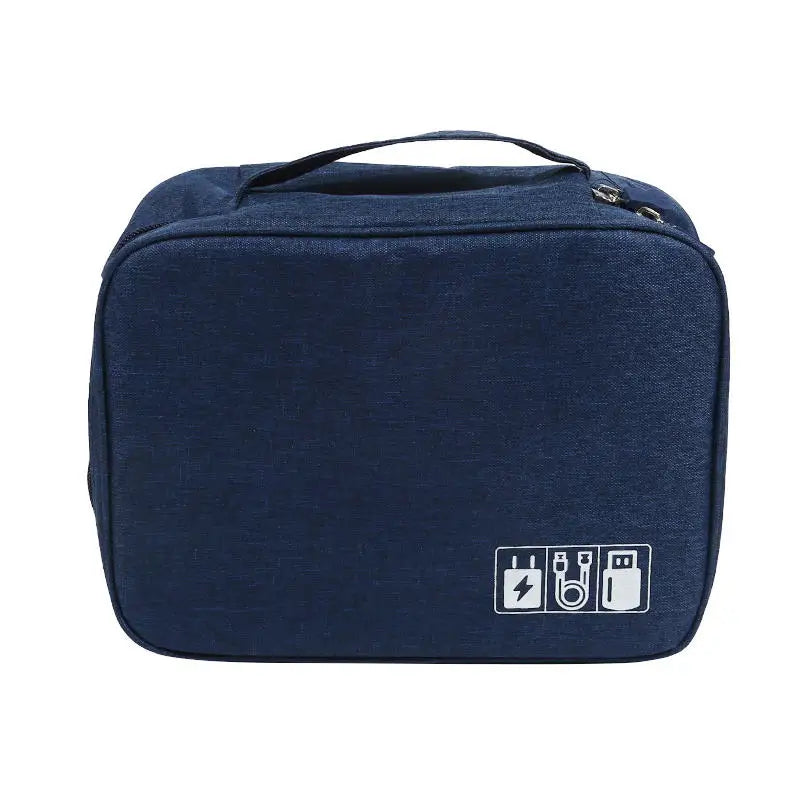 USB Data Line Power Bank Storage Bag Travel Cosmetic Organizer Case Portable Cable Storage Bags Multipurpose Digital Organizer Peaceful Pleasures Health and Wellness Blue