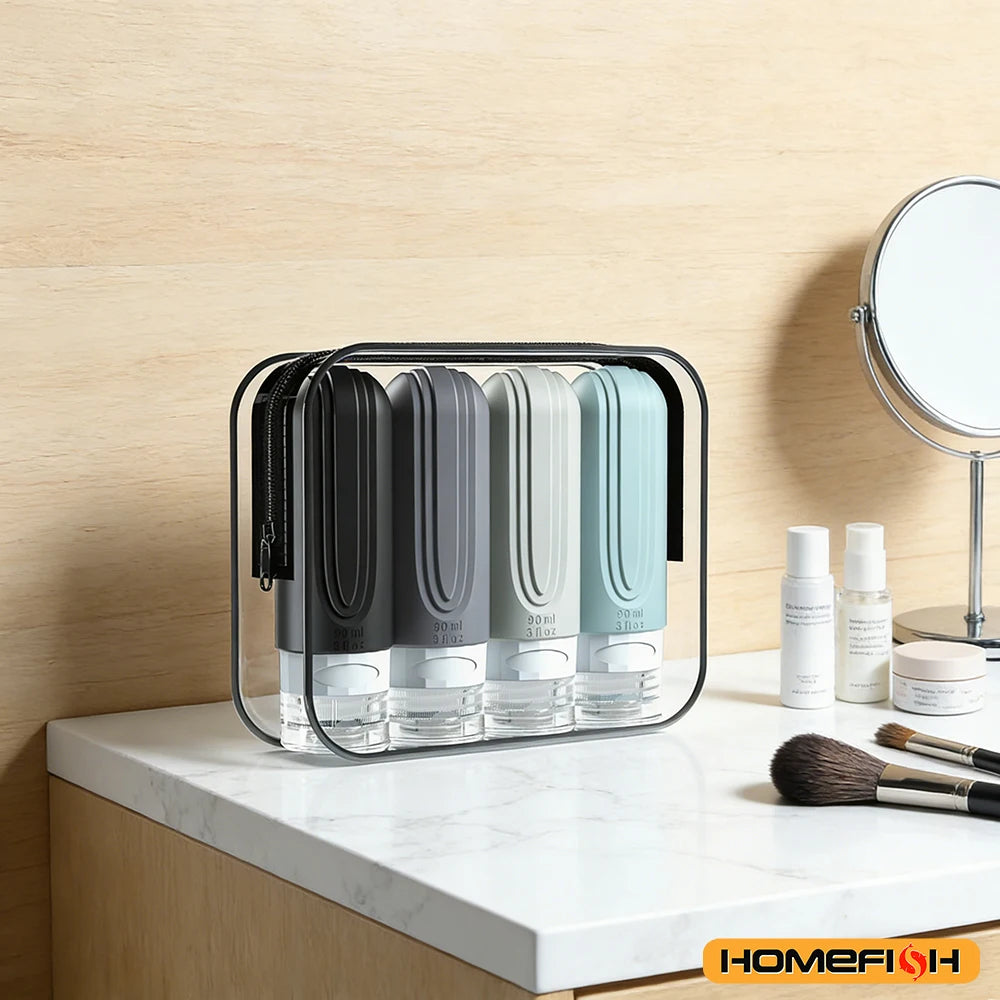 90ml Silicone Travel Bottles Set, Leakproof & Refillable Empty Containers for Shampoo Conditioner Lotion Peaceful Pleasures Health and Wellness
