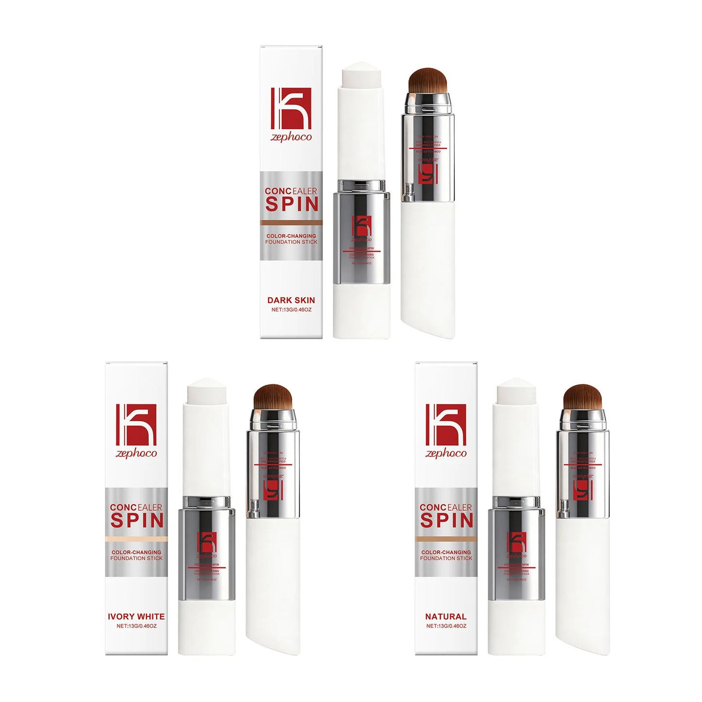 Color-Changing Foundation Stick Hydrating Full Coverage Matte Finish Brightening Pore Minimizing High Coverage Foundation Cream Peaceful Pleasures Health and Wellness