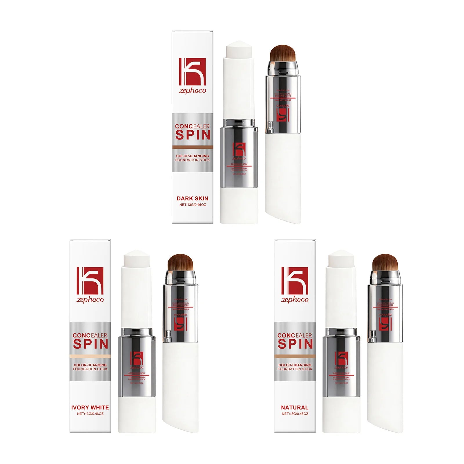 Color-Changing Foundation Stick Hydrating Full Coverage Matte Finish Brightening Pore Minimizing High Coverage Foundation Cream Peaceful Pleasures Health and Wellness