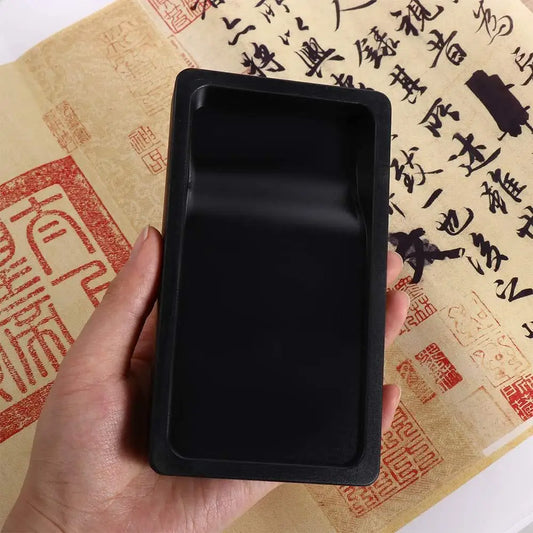 Lightweight Portable Writing Multi-function Two-sided Penmanship Chinese Brush Calligraphy Inkwell Inkslab Calligraphy Inkstone Peaceful Pleasures Health and Wellness black