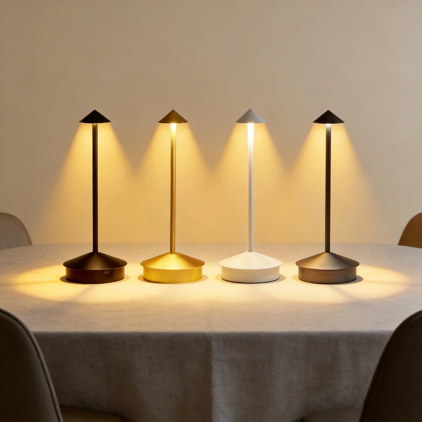 2PCS Rechargeable Table LED Lamp Touch Sensor Night Desk Lamp for Restaurant Bar Bedroom 3 Color Temperatures Stepless Dimming Peaceful Pleasures Health and Wellness