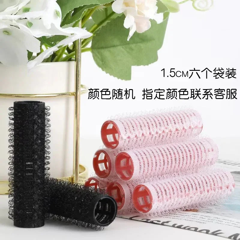 6Pcs Hair Rollers Heatless Curlers No Heat Hair Bangs Volume Salon Hairdressing Curlers Sticky Hair Styling Tool Peaceful Pleasures Health and Wellness 1.5cm-random-6pcs