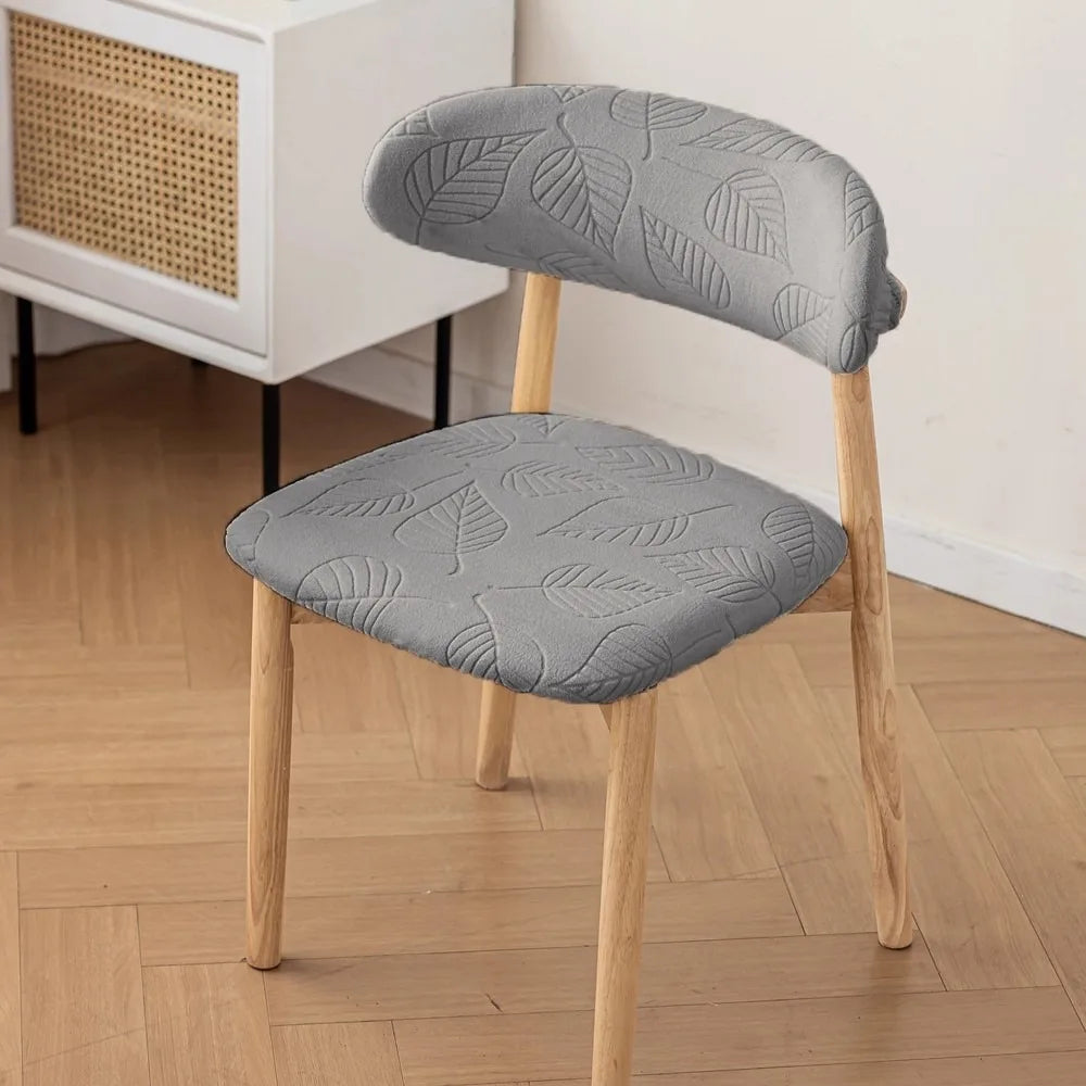 Elastic Stretch Curved Backrest Dining Chair Cover Dustproof Split Type Chair Dust Cover Solid Color Washable Stool Covers Peaceful Pleasures Health and Wellness Dark Gray