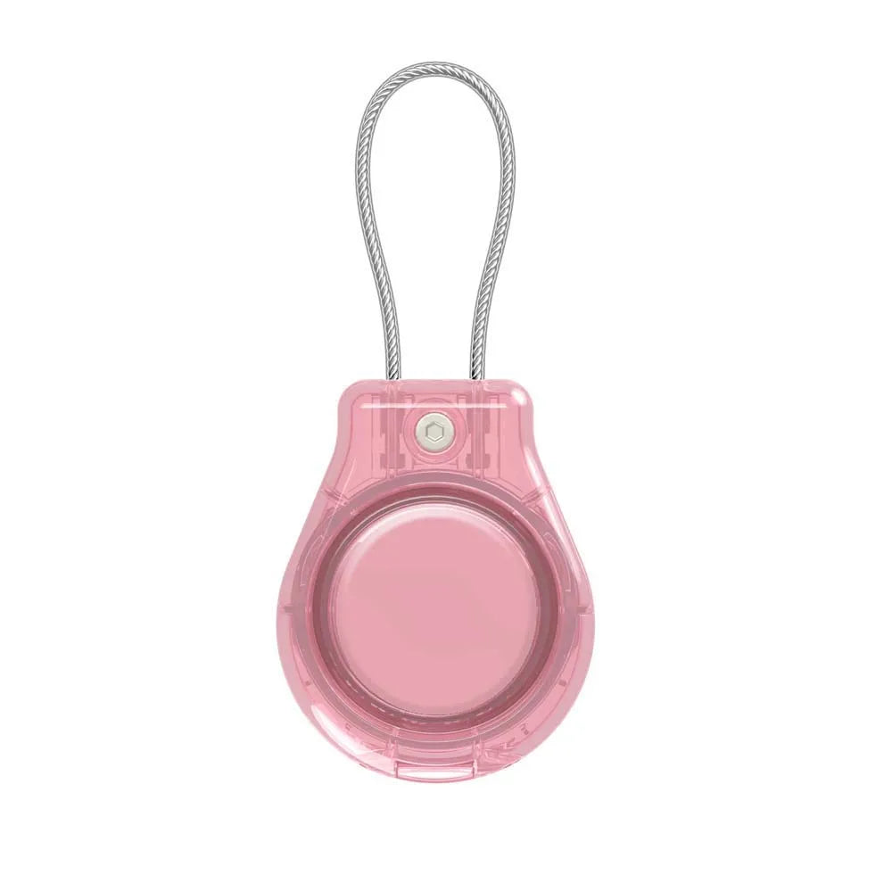 Waterproof Cover for AirTag Keychain Holder with Wire Cable Anti-Lost Tracker Accessories for Luggage Backpack Airtag Case Peaceful Pleasures Health and Wellness Transparent Pink