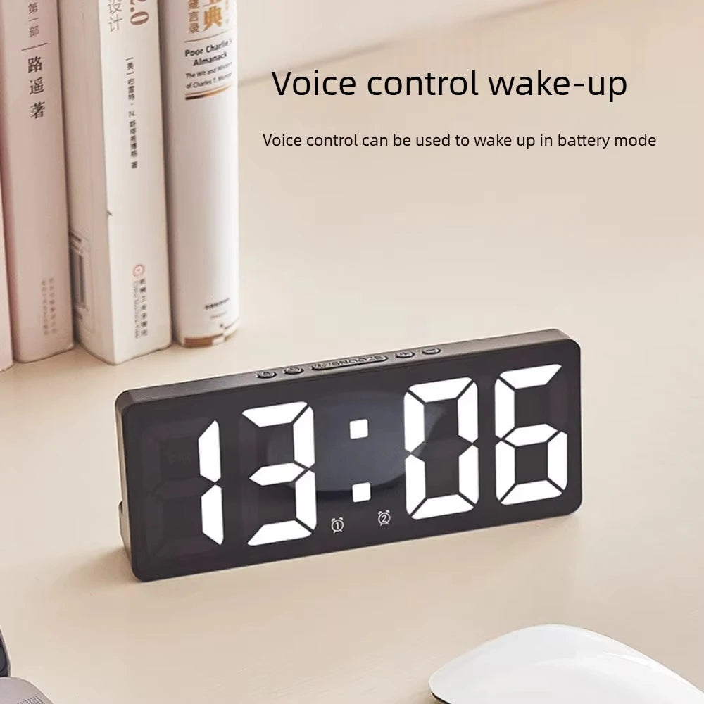 Multifunctional Large LED Digital Alarm Clock Color Nightlight Temperature Calendar Electronic Backlight Home Decor Peaceful Pleasures Health and Wellness