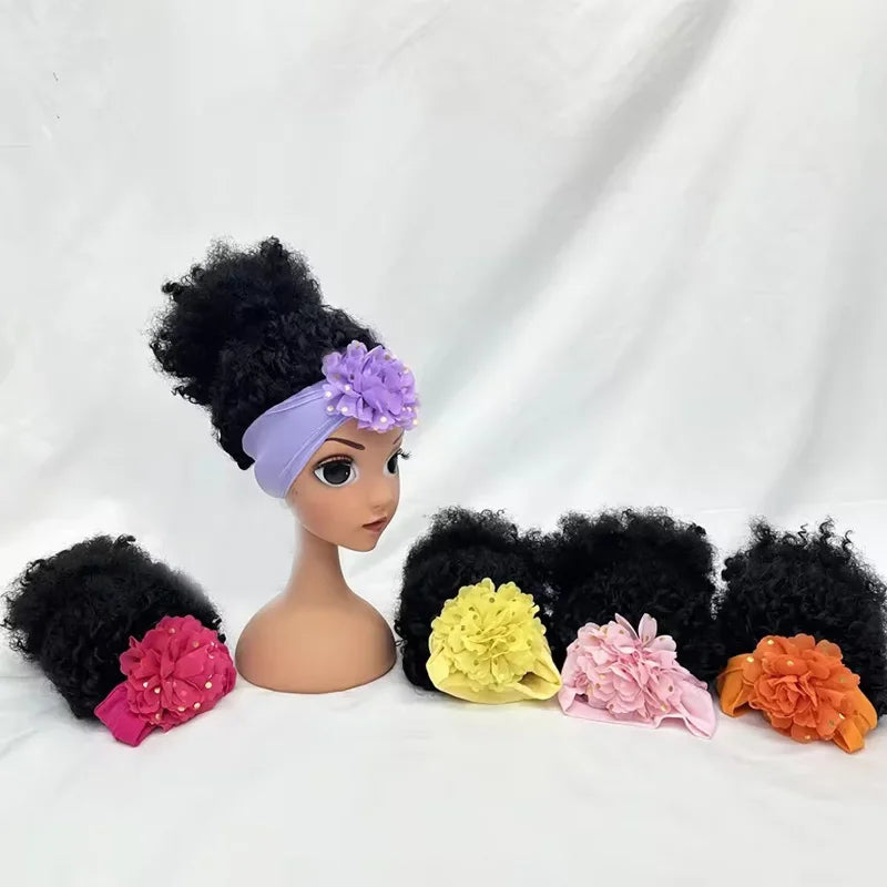 New Arrival Cute Kids Headband Wig Decoration for Girl Fashion Girl Wigs Without Lace Front Afro Baby Girl Wigs with Band Peaceful Pleasures Health and Wellness