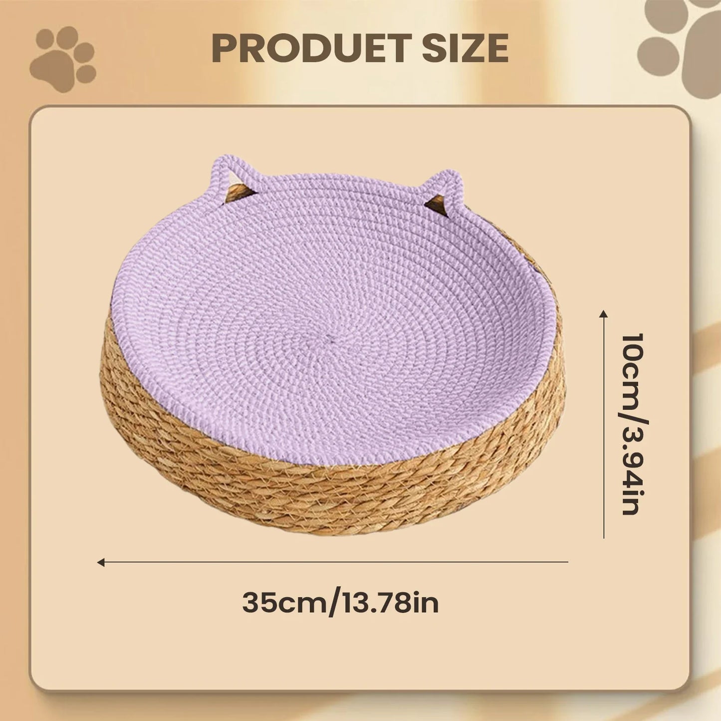 2-in-1 Cat Bed & Scratching Board | Boho Round Cat Scratcher