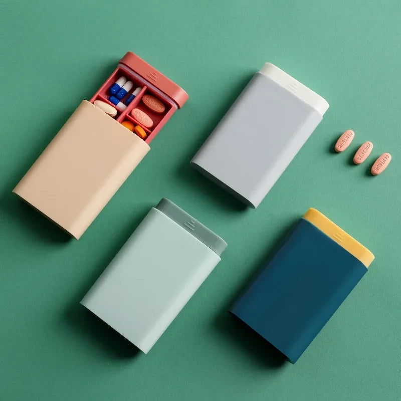 Mini Small Portable Travel Vitamin Box Pill Cases Container Organizer Storage Tablet 7 Days 6 Grids Medicine Fish Oils Peaceful Pleasures Health and Wellness