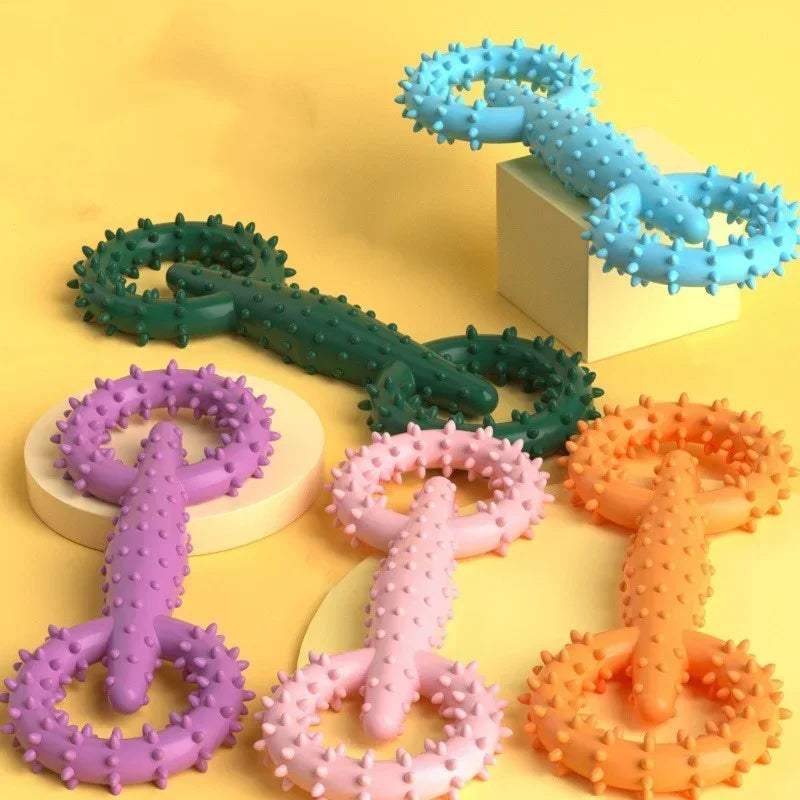Interactive Dog Pull Ring Chew Toy | Durable Rubber Teeth Cleaner