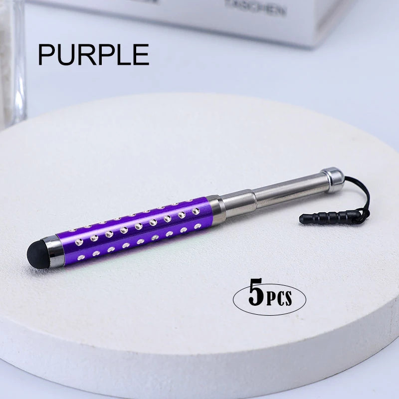 Professional stylus Universal Mobile Phone Touch Screen Accessory Metal Electrostatic Capacitive Pencil Tablet iphone Android Peaceful Pleasures Health and Wellness Purple(5pcs)