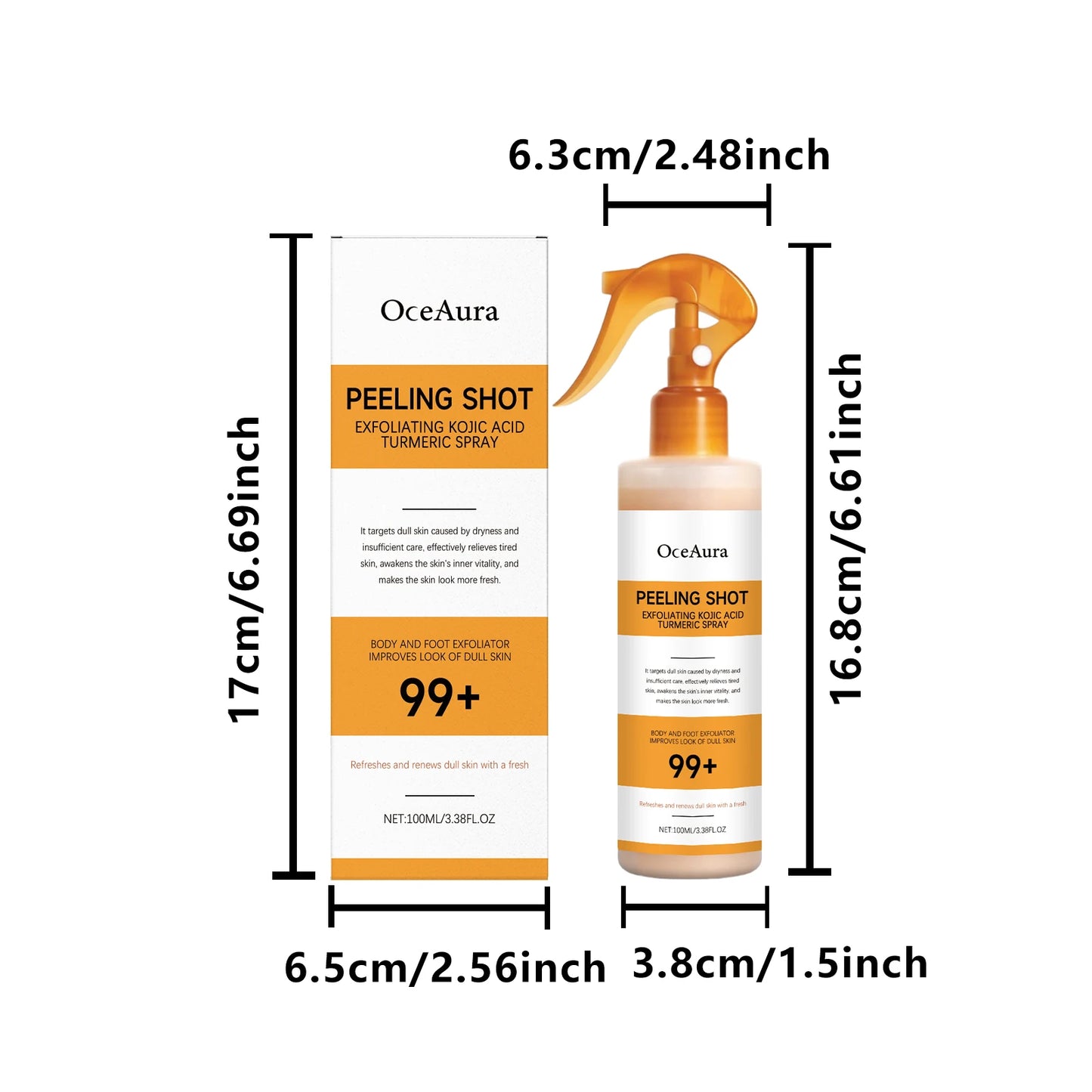 Turmeric Body Exfoliating Spray 100ml – Brighten & Moisturize