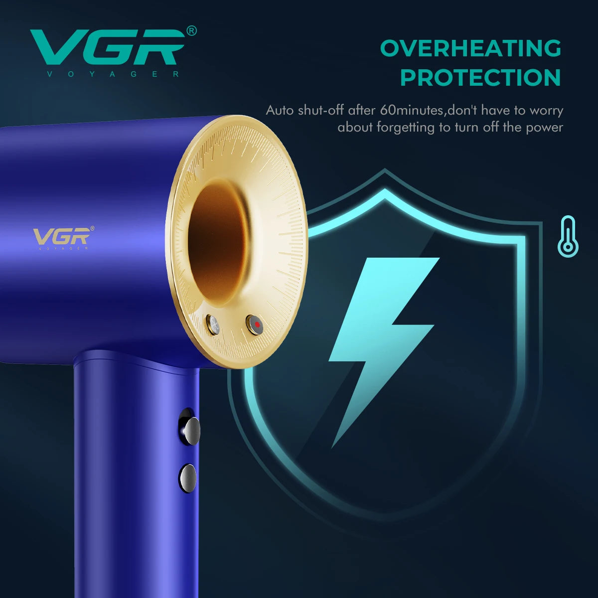 VGR new hair dryer with strong wind speed and no damage to hair duct, dormitory and household quick drying hair dryer V-445 Peaceful Pleasures Health and Wellness