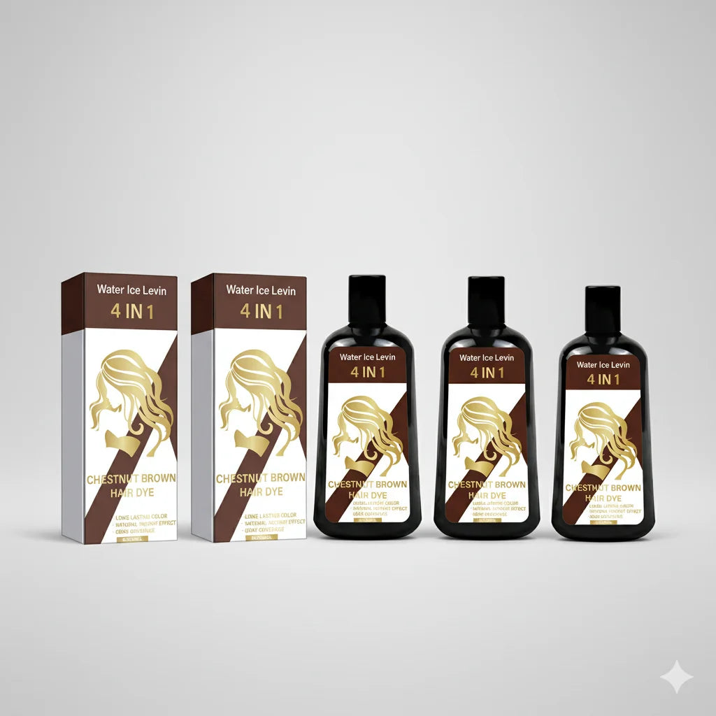 Hair dye shampoo Brown 4 IN 1 1+1 Pack 100ml Biotin Collagen Hyaluronic Acid Vitamin C Gray Coverage Long Lasting Repair Cheap Peaceful Pleasures Health and Wellness 3pcs