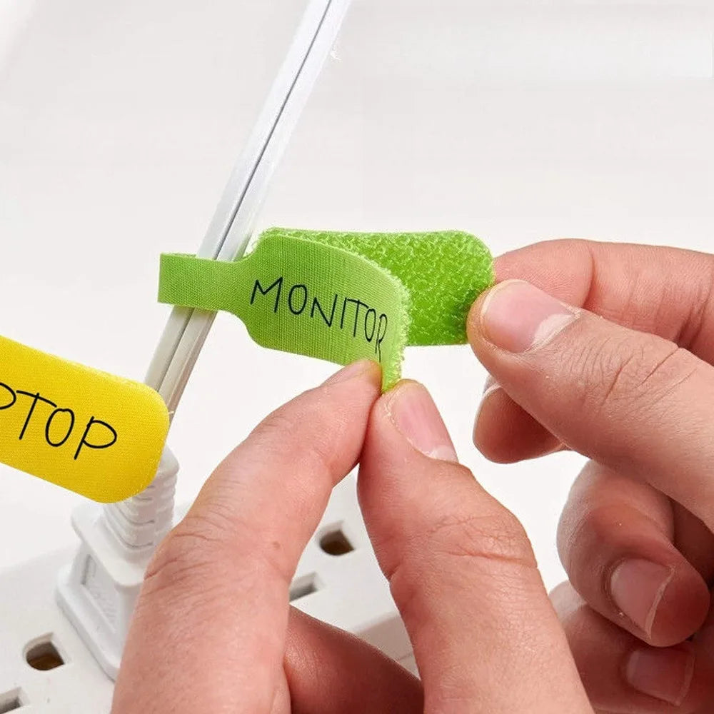 Writeable Self-Adhesive Cable Ties | Colorful Wire Organizer