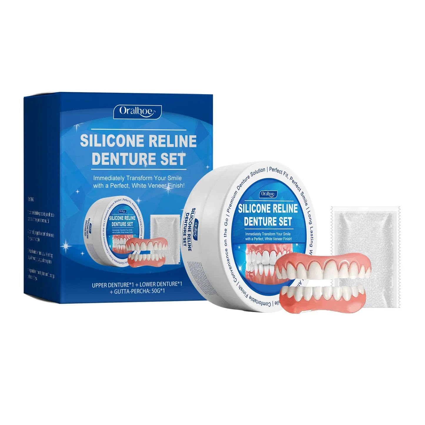 Silicone Temporary Denture Set – Natural Smile Simulation