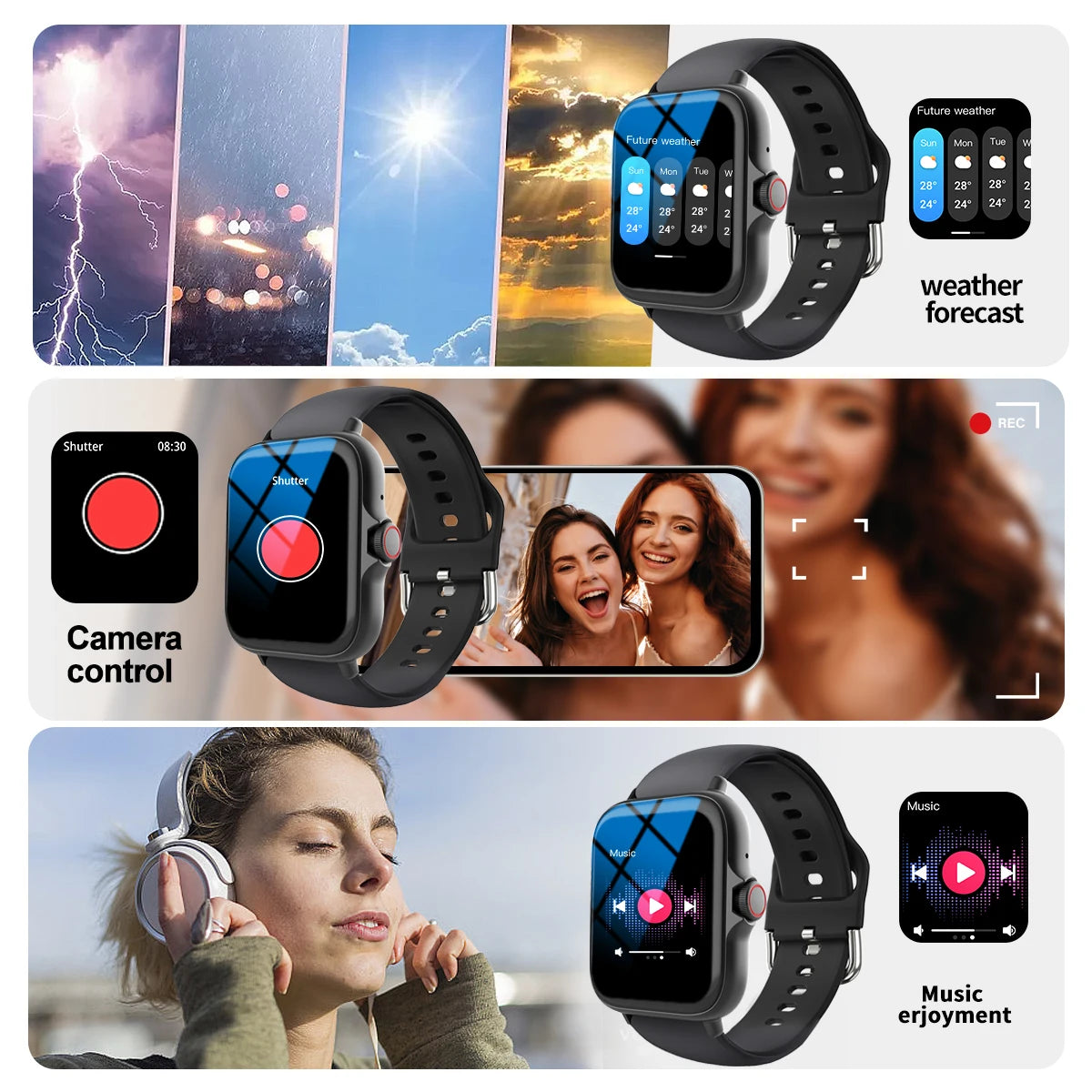 LOMAXFR 1.68" Unisex Smart Watch – Calls, Fitness & Music