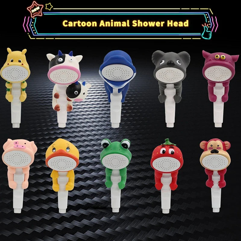 Cartoon Kids Shower Head with Suction Cup | Baby Bath Spray