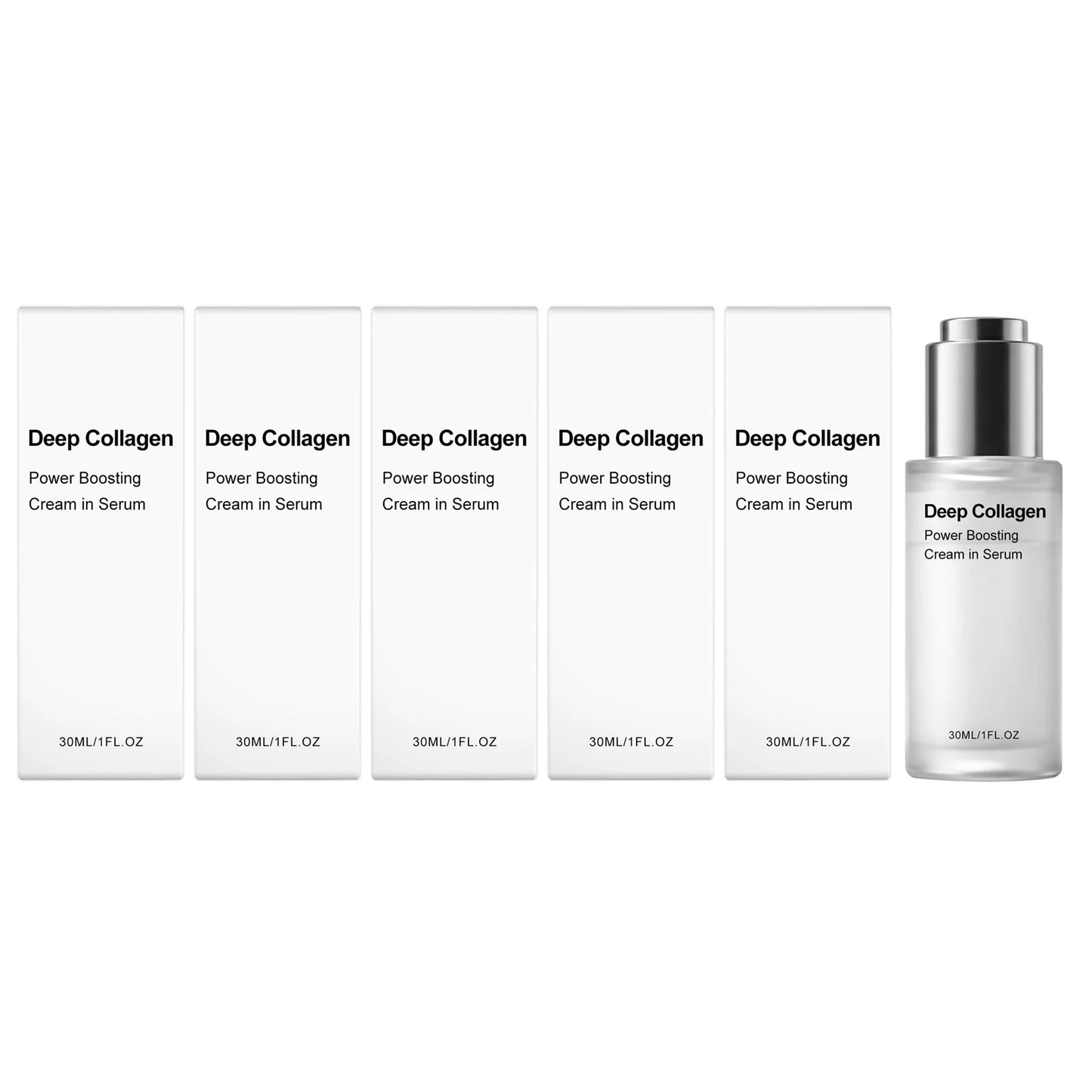 Power Boosting Cream Smoothing Skin Fine Lines Improving Sagging Enhance Skin Firmness Elasticity Moisturizing Collagen Essence Peaceful Pleasures Health and Wellness 5 x 30ML Boxed