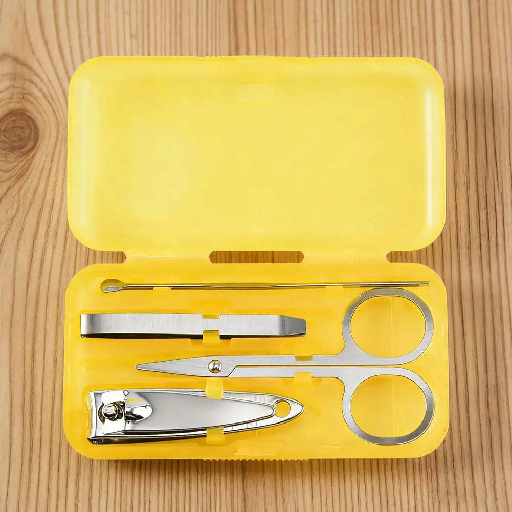 Home Nail Clipper Set of 4 Pieces Large Size Dead Skin Pliers Diagonal to Remove Dead Skin Small Eyebrow Clipper Leather Sleeve Peaceful Pleasures Health and Wellness