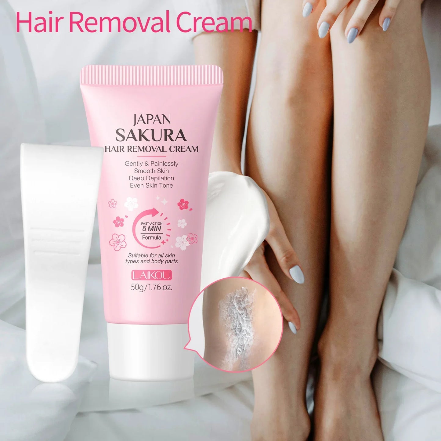 LAIKOU Sakura Hair Removal Cream 50g – Gentle Depilatory