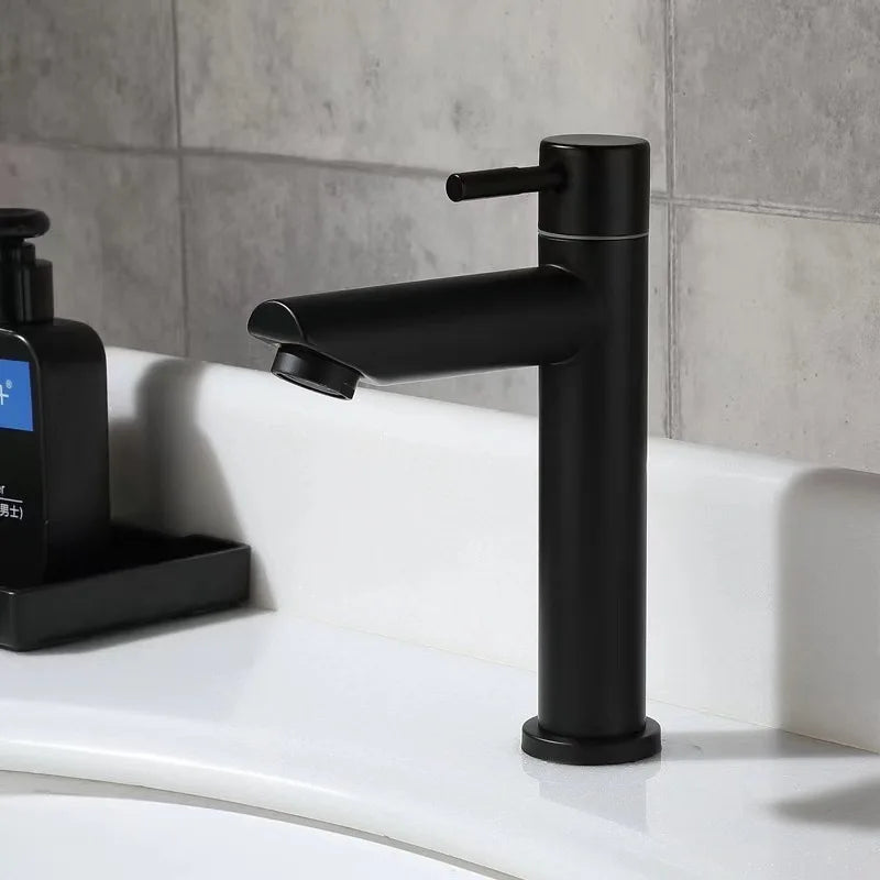 304 Stainless Steel Single Cold Basin Faucet | Deck Mount G1/2