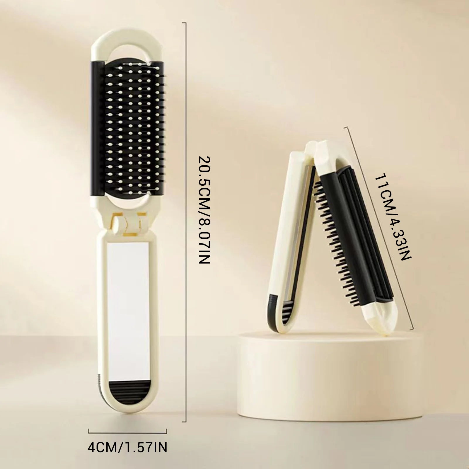 1PCS Folding Mini Pocket Hair Comb with Mirror Portable Massage Comb Brush for Salon Travel Outdoor Makeup Styling Tools Peaceful Pleasures Health and Wellness