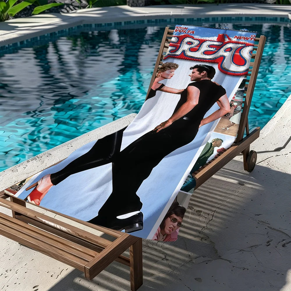 Grease 1978 Movie Quick-Dry Beach Towel | Soft Microfiber Microfiber Beach Towel Peaceful Pleasures Health and Wellness
