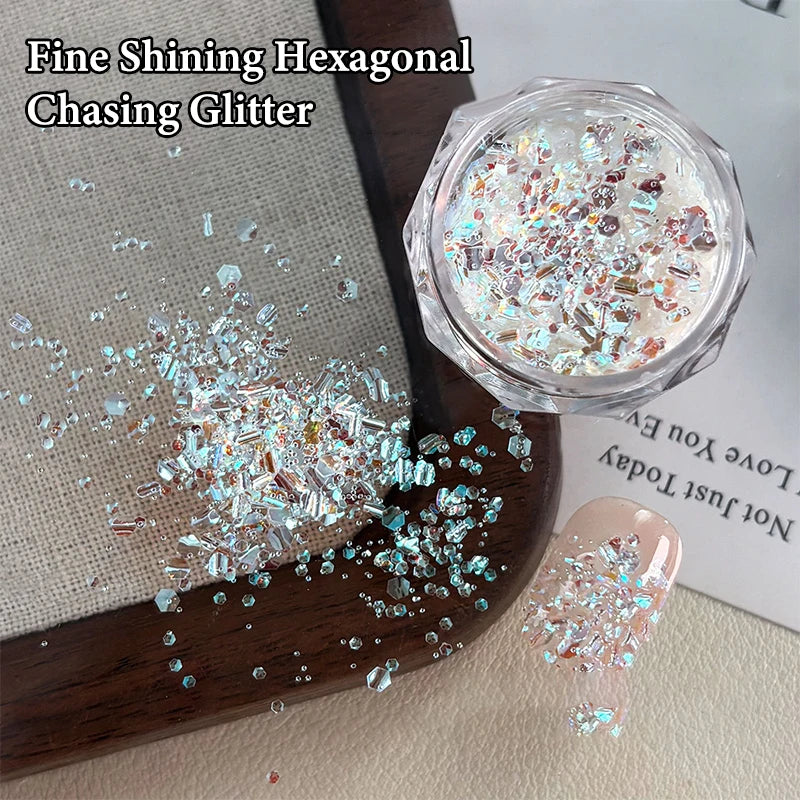 1 Box Mini Sparkling Nail Glitter Sparkling Nail Decoration Nail Salon Design Accessories DIY Nail Art Design Peaceful Pleasures Health and Wellness Multicolor