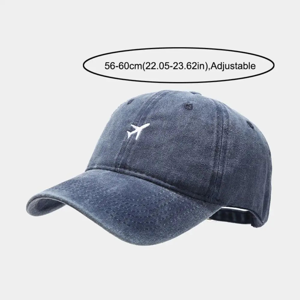 Airplane Embroidered Washed Cotton Baseball Dad Hat | Unisex